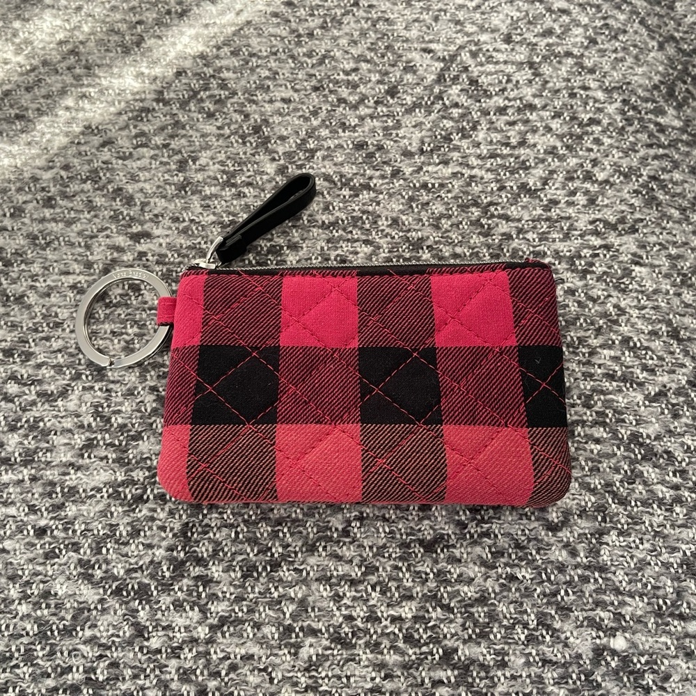 Chic Vera Bradley Black & Pink Plaid ID/Coin Pouch